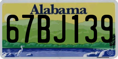 AL license plate 67BJ139