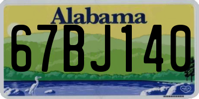 AL license plate 67BJ140