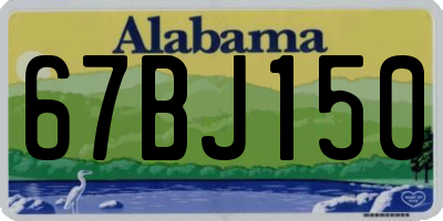AL license plate 67BJ150
