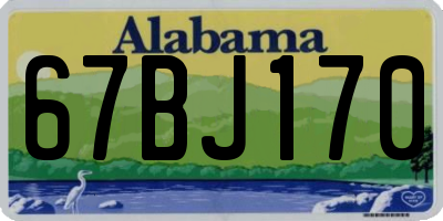AL license plate 67BJ170
