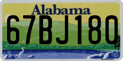 AL license plate 67BJ180
