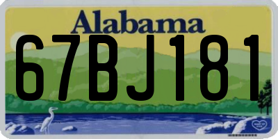 AL license plate 67BJ181