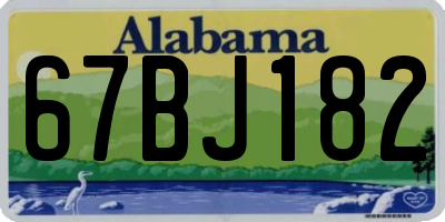 AL license plate 67BJ182