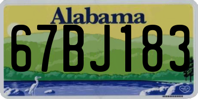 AL license plate 67BJ183