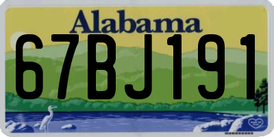 AL license plate 67BJ191