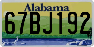 AL license plate 67BJ192