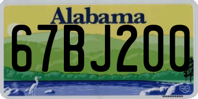 AL license plate 67BJ200