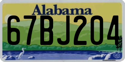 AL license plate 67BJ204