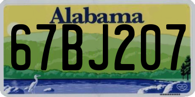 AL license plate 67BJ207