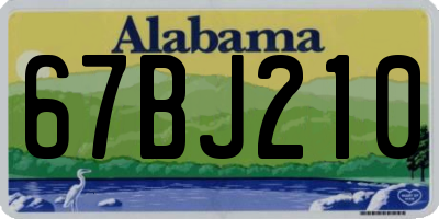 AL license plate 67BJ210