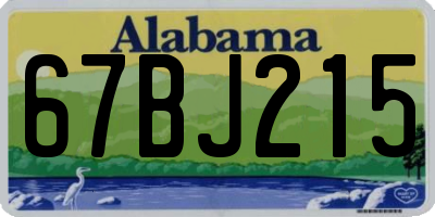 AL license plate 67BJ215