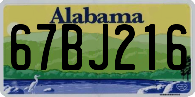AL license plate 67BJ216