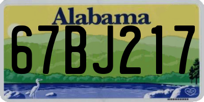 AL license plate 67BJ217