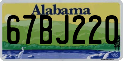 AL license plate 67BJ220