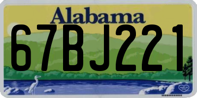 AL license plate 67BJ221