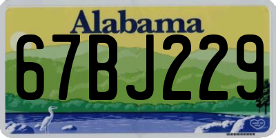 AL license plate 67BJ229