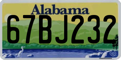 AL license plate 67BJ232