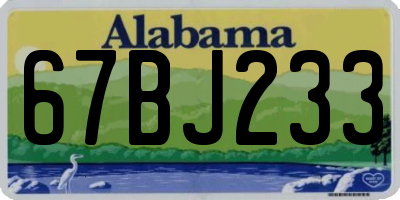 AL license plate 67BJ233