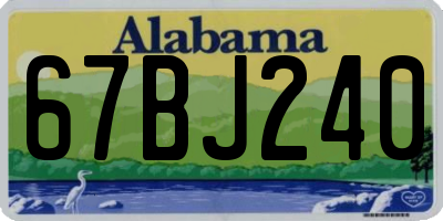 AL license plate 67BJ240