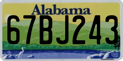 AL license plate 67BJ243