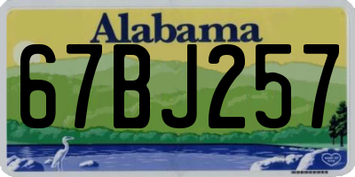 AL license plate 67BJ257