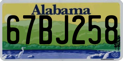 AL license plate 67BJ258