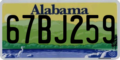 AL license plate 67BJ259