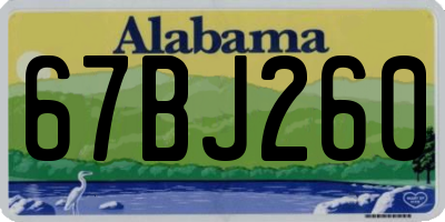 AL license plate 67BJ260