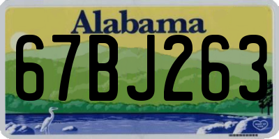 AL license plate 67BJ263