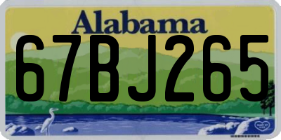 AL license plate 67BJ265