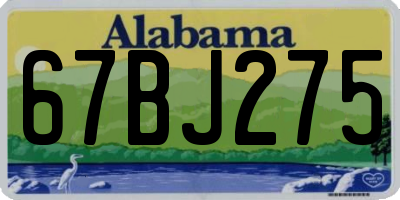 AL license plate 67BJ275