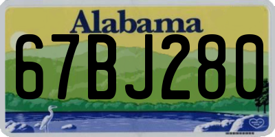 AL license plate 67BJ280