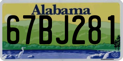 AL license plate 67BJ281