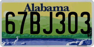 AL license plate 67BJ303