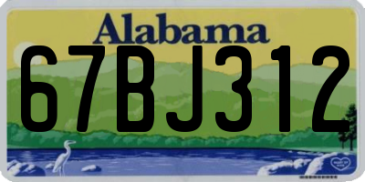 AL license plate 67BJ312