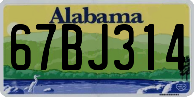 AL license plate 67BJ314
