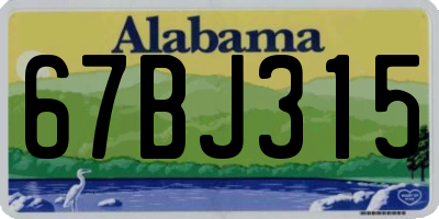 AL license plate 67BJ315