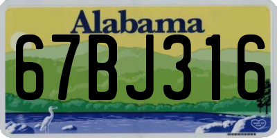 AL license plate 67BJ316