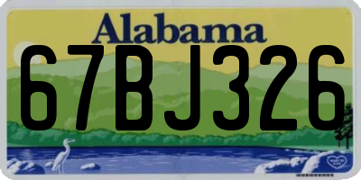 AL license plate 67BJ326