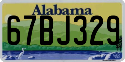 AL license plate 67BJ329