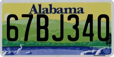 AL license plate 67BJ340