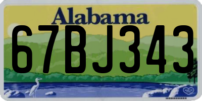 AL license plate 67BJ343
