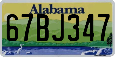 AL license plate 67BJ347