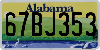 AL license plate 67BJ353