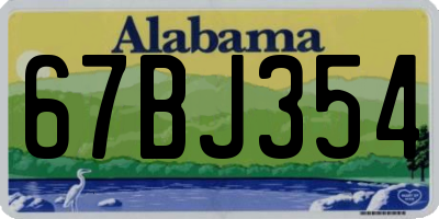 AL license plate 67BJ354