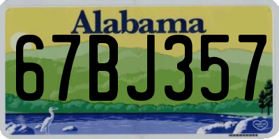 AL license plate 67BJ357