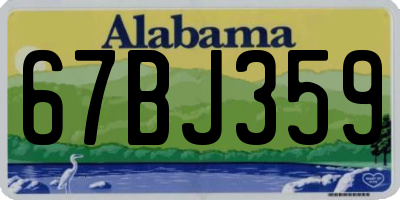 AL license plate 67BJ359