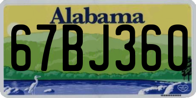 AL license plate 67BJ360