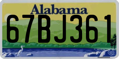 AL license plate 67BJ361
