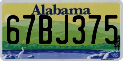AL license plate 67BJ375